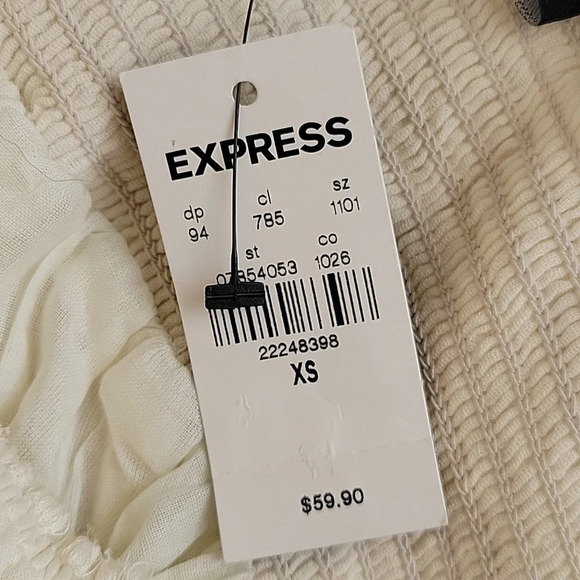 Express Off White Tiered Crochet Lace Strap Dress - Size XS - Picture 9 of 10